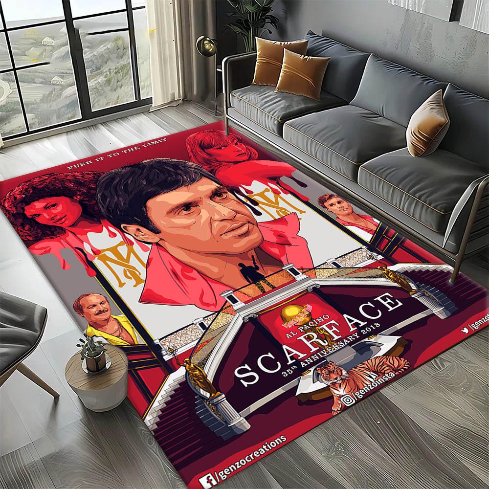 S-ScarfaceS The World is Yours Movie 3D Print Carpet Rug Art for Room Decor Home Bedroom Gifts Fans Area Rug Non-slip Floor Mat