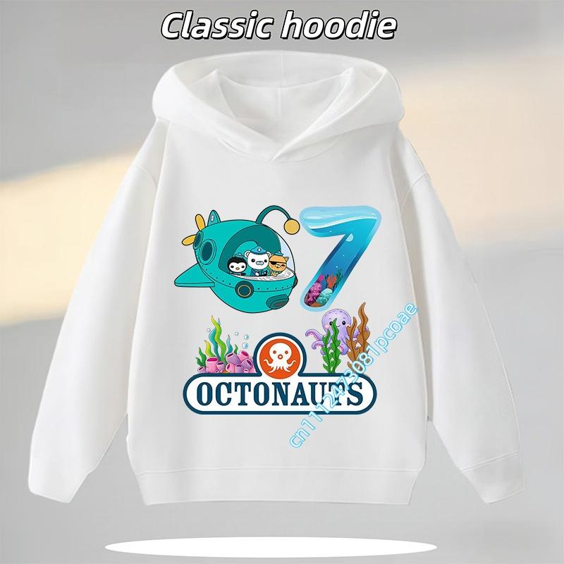 1-8 Years Old Octonauts Children's Hooded Sweatshirt Boys'Sport Shirt Girls' Casual Top Digital Print Autumn/Winter Long-Sleeved