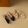 Krazing Pot Sheepskin Cow Skin Summer Size 40 Med Heels Butterfly-knot Decoration Square Toe Slingback Wedding Pumps