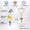 Stainless Steel Catholic Cross Necklace for Men,St. Benedict's Catholic Crucifix Pendant Necklace,Religion Gothic Jewelry Gift