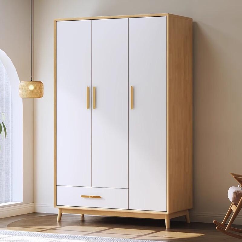 Nordic Retro Four-Door Bedroom Wardrobe