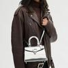 Coach Sammy 22 Solid Color Letter Logo Push Lock Leather Bag Women Shoulder Bag Metallic-Silver CM538-LHSLV