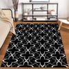 Geometric Black and White Floral Pattern Carpet for Modern Living Rooms Suitable for use as an anti-slip for living room bedroom sofas
