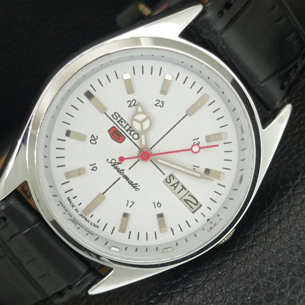 

REFURBISHED VINTAGE SEIKO 5 AUTOMATIC 6309A JAPAN MENS WHITE WATCH a442792-1