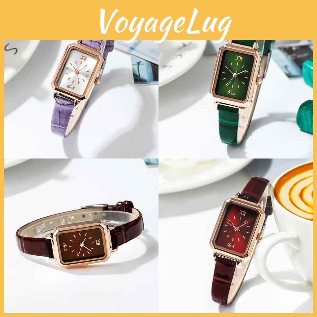 Gedi Womens Minimalist Leather Strap Quartz Watch With Water Resistance For Elegant Office Wear