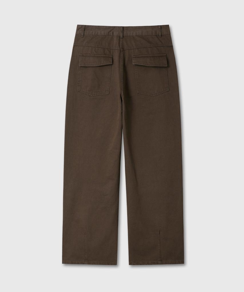 Daibeuin Washed Loosed Wide Cotton Pants (Brown)