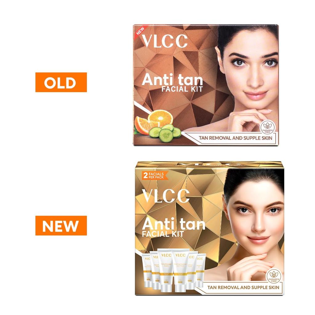 VLCC Anti Tan Facial Kit 60 g With 25 Vital Ingredients for Sun Tan, Dark Spots, UV Protection