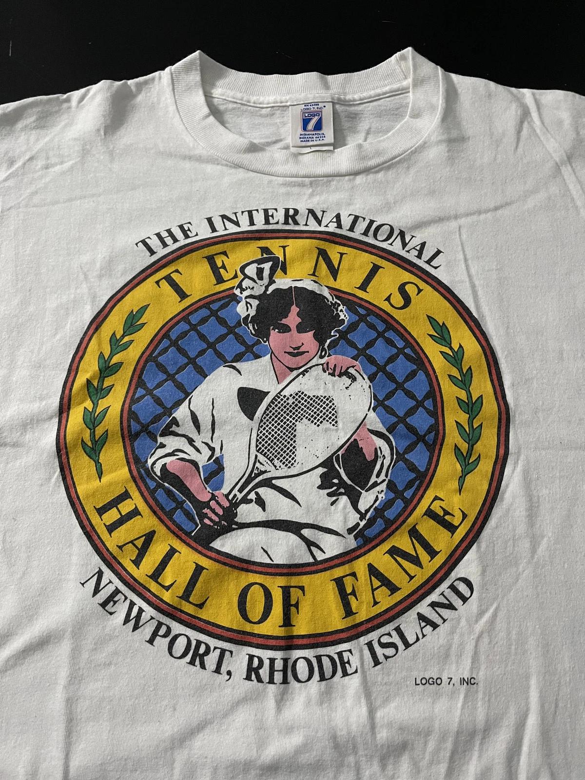 

Vintage Logo7 National Tennis Hall Of Fame, Newport RI 100% Cotton T-shirt Mens Tees Top, Size: Large 3XL