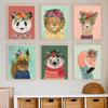 Panda Tiger Löwe Igel Bär Kinderzimmer Wand Kunst Leinwand Malerei Blume Aninmal Poster Und Drucke Bilder für Kinderzimmer Dekor