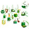 12Pcs ST Patricks Day Swirls Ornaments Cartoon Shamrock DIY Artwork Party Crafts