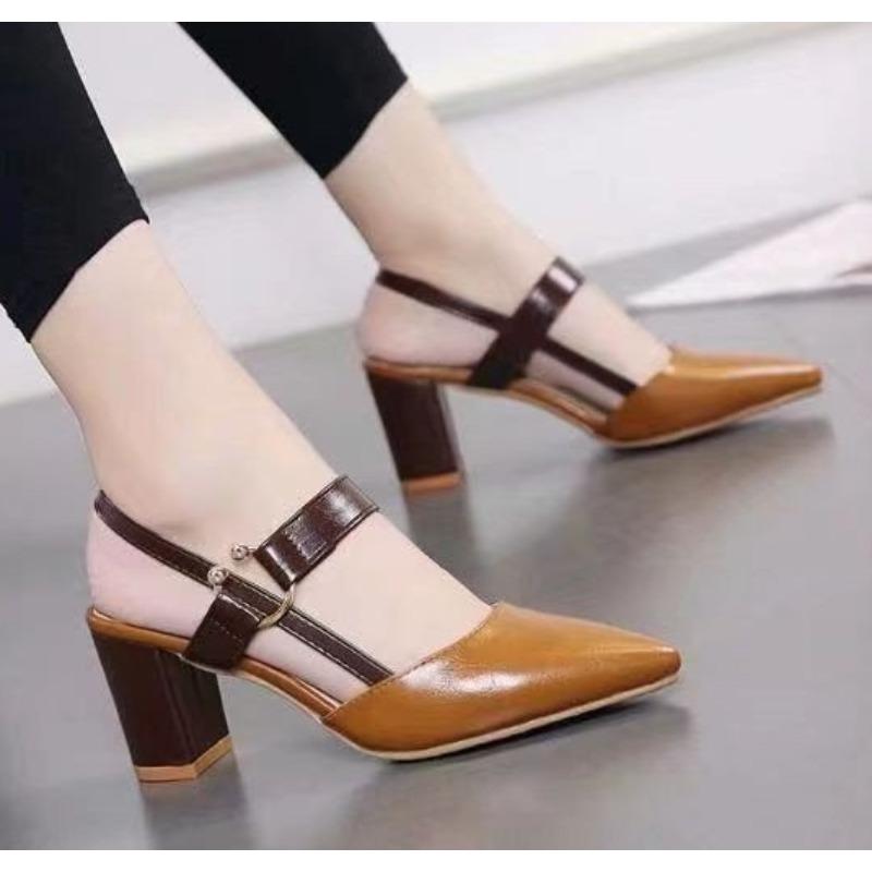 Womens Shoes Women's Sandals 2025 Summer New Pointy Chunky Sandals Pluis Size Women's High Heels Women Shoes Sandals