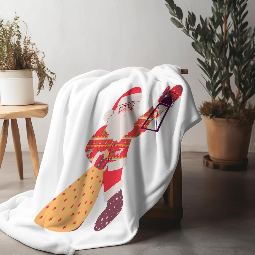 

Cozy Christmas Throw Blanket Soft Flannel Holiday Decor Festive Reindeer Snowman Gift Warm Winter Bedspread Decorative Plush Sha 75x90cm