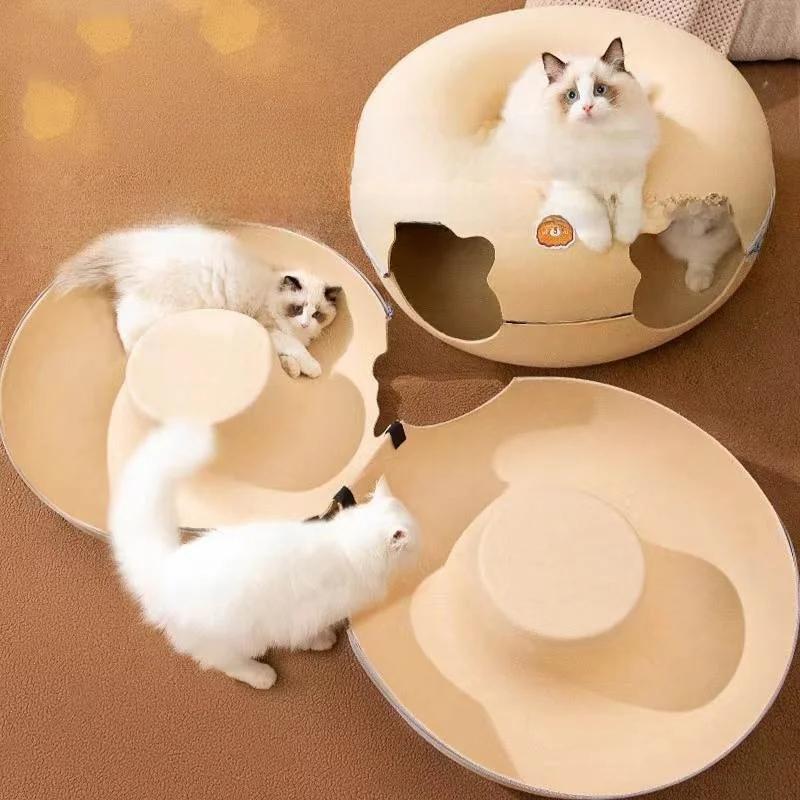 New Zipper  Tunnel Animal Aped Felt Tunnel Nest  Toy Rolling Cage Pet Supplies Open Sle Warmth Normal Size PP Material