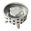 Slow Eating Bowl for Cats Elevated Cat Bowl, Removable Stainless Steel Inner Feeder Pet with Non-slip Stand Small Dogs Neck Protection