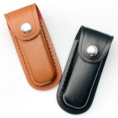 1pc Fold Knife Tool Flashlight Belt Loop Case Holder Leather Sheath Holster Pouch Bag Pocket Hunt Camp Outdoor Carry Multi Gear