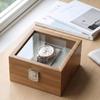 Bamboo watch case storage box collection natural display watches gift one piece parallel import.