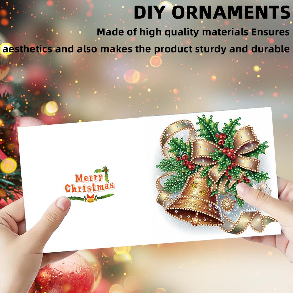 6PCS Xmas Atmosphere DIY Diamond Art Greeting Cards Congratulations Cards