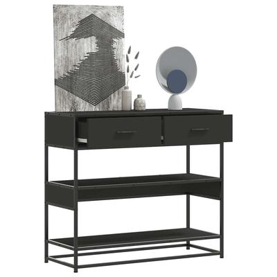 Console Table, Black, 90X35X80 Cm, Wood-Based Material