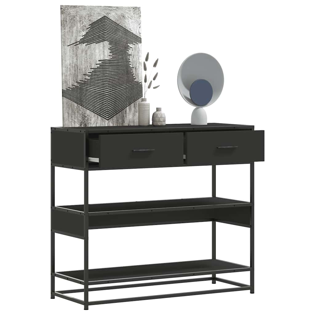 Console Table Black 90x35x80 Cm Particleboard