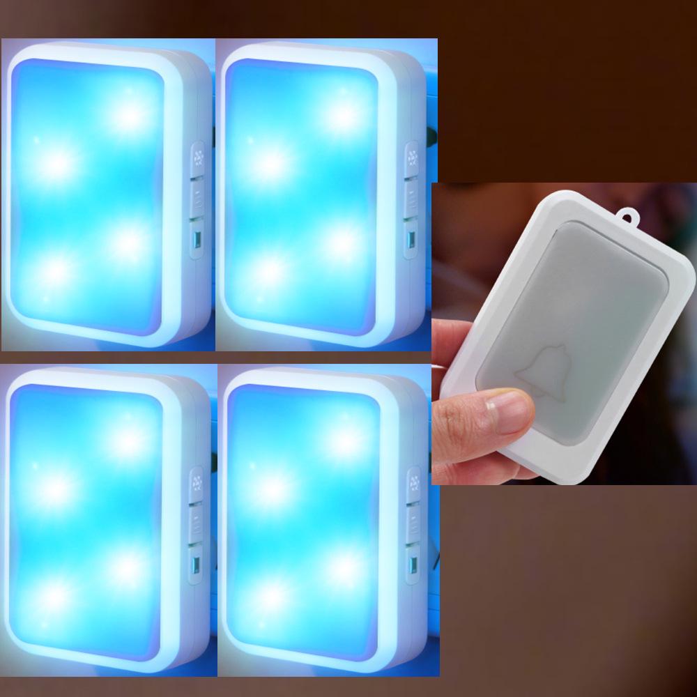Home Wireless Flash Doorbell: 12 Strobe Lights, Strong Light Reminder, High Volume, Ideal for Elderly/Deaf-Mute, Service Call Button, Silent Mode.