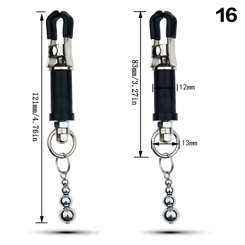 2 Pcs Adjustable Metal Breast Spring Clamps for Couples Bondage Adult Game Nipple Stimulator Role-Playing Restraint Accessories