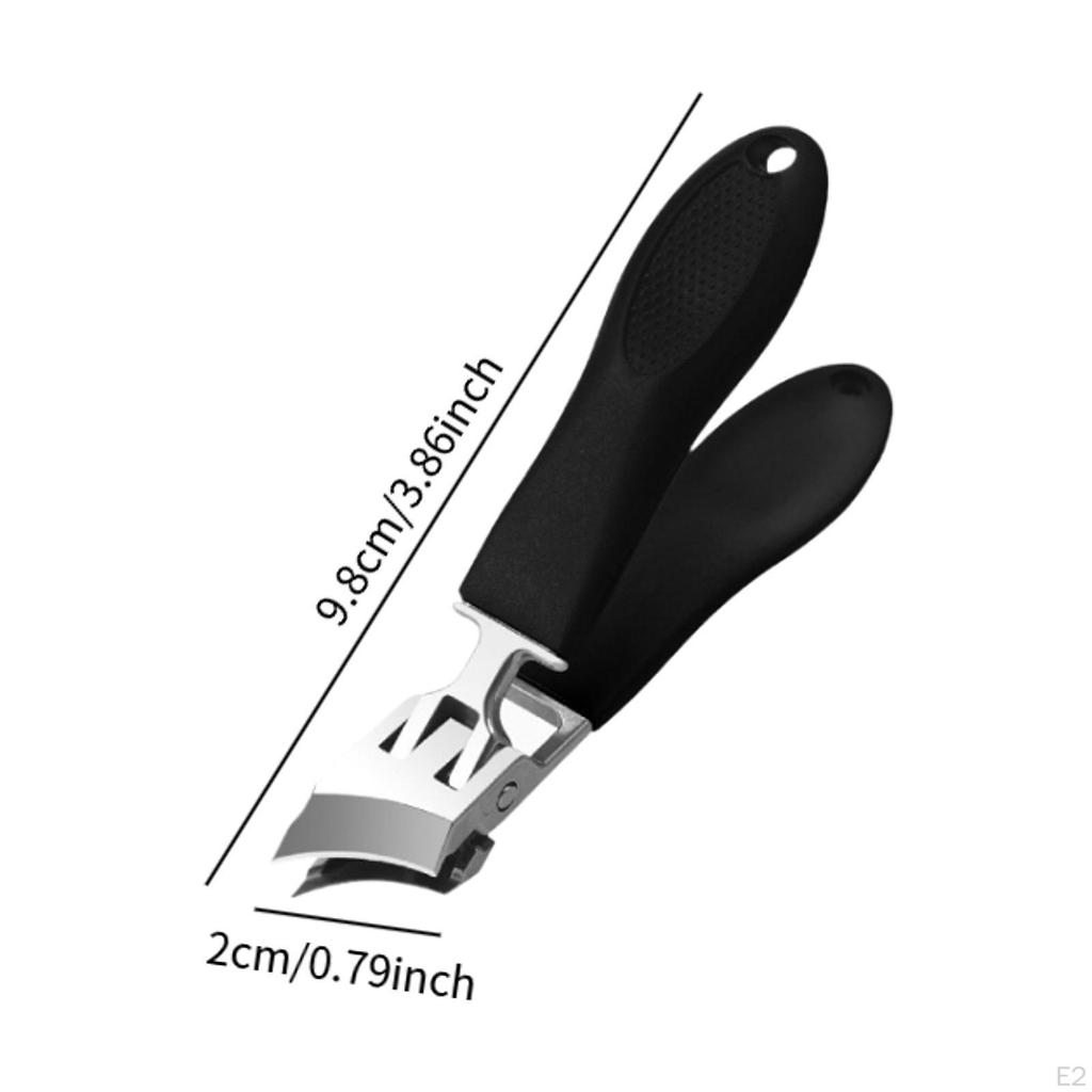 Angled Nail Clippers, Wide Jaw Opening, Long Handle for Elderly, Stainless Steel Curved