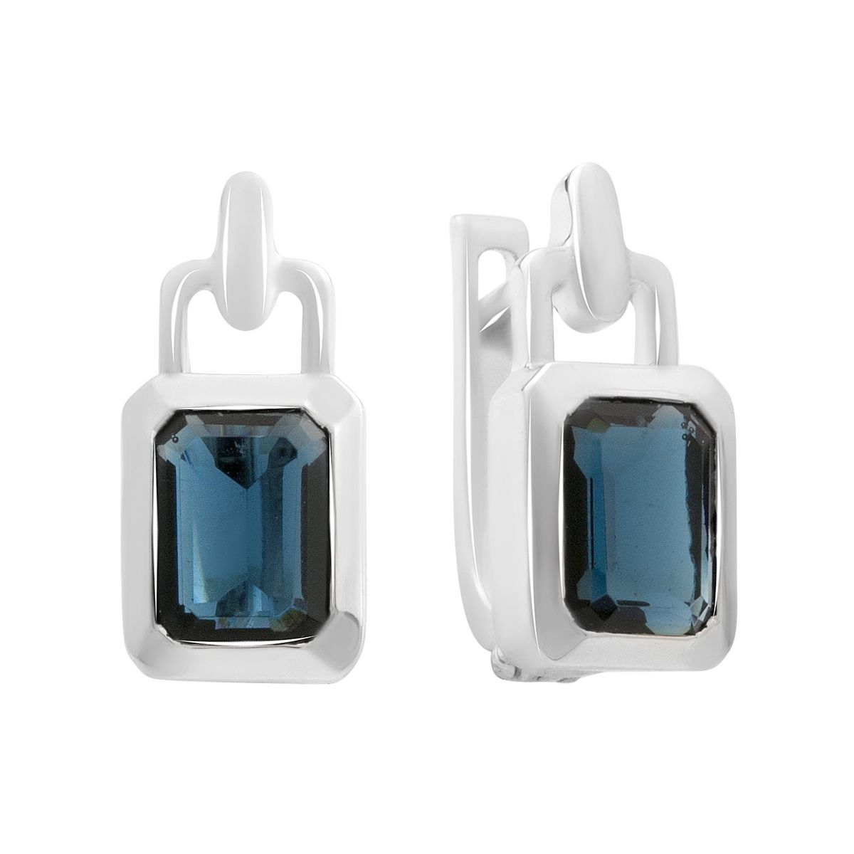

Silver earrings with nano sapphire 2.917ct (2189084) синій
