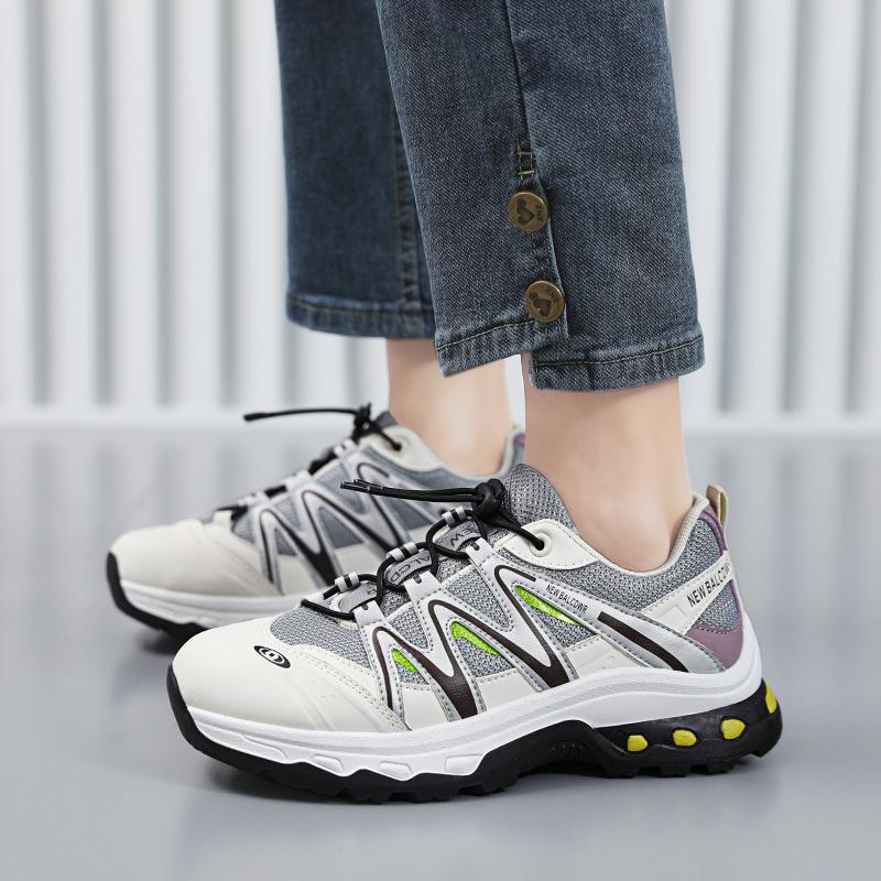 CRLAYDK Designer Damen Mesh Atmungsaktive Sneaker Outdoor Schnürschuhe Wanderschuhe Keilabsatz Sport Walking Reisen Rutschfest Arbeit Tennis