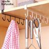 Iron Kitchen Storage Rack Cupboard Hanging Hook Shelf Dish Hanger Chest Storage Shelf With 6 Hooks