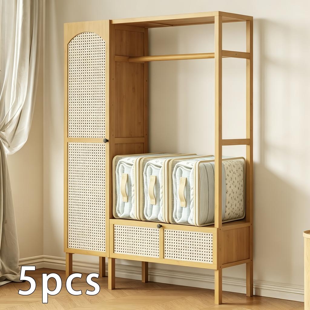 5er Set Transparente Mesh-Kleider-Organizer-Taschen mit großem Fassungsvermögen, Staubdichtes Design, Umzugstaschen, Ideal zur Aufbewahrung von Bettwäsche, Steppdecken