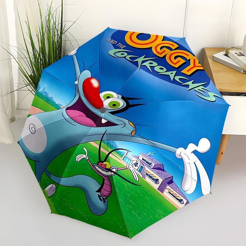 

1pc Oggy and Cockroaches Umbrella with Plastic Handle,Suitable for All Seasons Home Travel Outdoor UmbrellaM1219