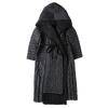 New white duck down jacket autumn and winter hooded down jacket women's medium and long thickened down jacket