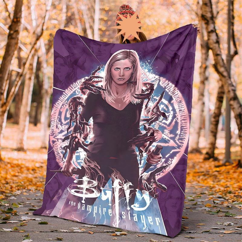 Buffy Flannel Blanket Soft Warm All-Season Throw, Design for Camping, Car Travel, Hiking Sofa, Bed, Office Perfect Gift for Parties
