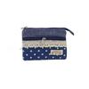 Handmade Countryside Fabric Double Zipper Coin Purse & Key Holder for Women