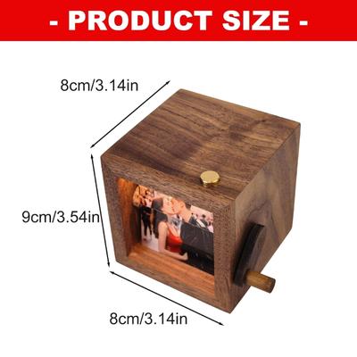 Schreibtisch-Fotorahmen Handkurbel-Fotoalbum Schreibtisch-Fotobuch Benutzerdefiniertes Bild Flipbook-Rahmen Geschenk für Oma für Frauen