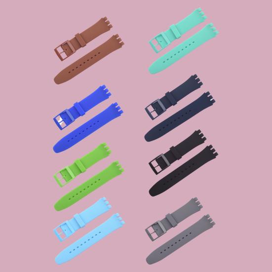 Curea de Ceas 20mm Rezistentă la Transpirație Respirabilă Silicon Moale Curea de Ceas Inteligent de Schimb pentru Swatch