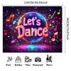 Vibrant Disco Dance Party Backdrop with Music Notes for Photo Booth