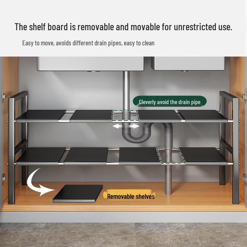 Ret retractable Under-Sink Kitchen Storage Rack