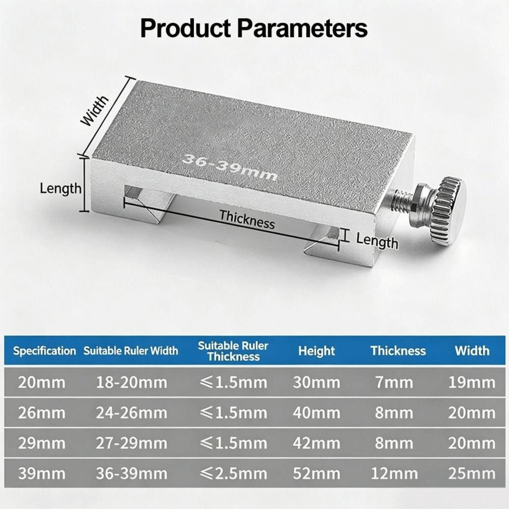 Accurate Positioning Marking Gauge Metal Straight Ruler Steel Ruler Slide Stop Carpentry Work