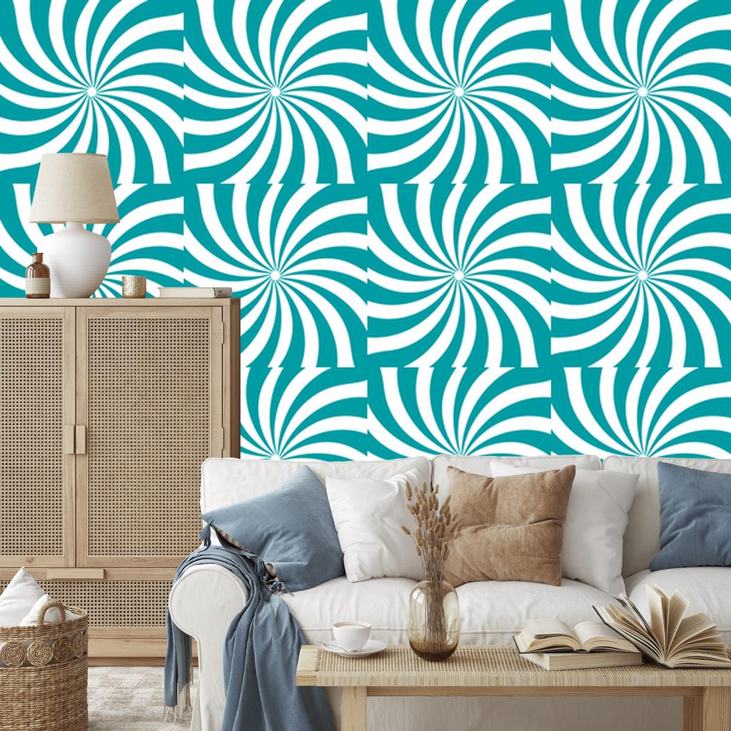 Hippie Wallpaper Turquoise Background, Turquoise Background for Living Room and Bedroom 50x1000