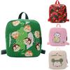 Cute Cartoon Cotton Linen Backpack For Toddlers Unisex Pre-k School Bag