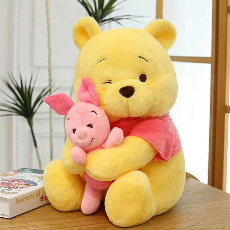 Winnie The Pooh Abbraccia Pimpi Peluche Kawaii Peluche Cuscino da Letto Decorazione Stanza Anime Regalo di Compleanno Per Bambine