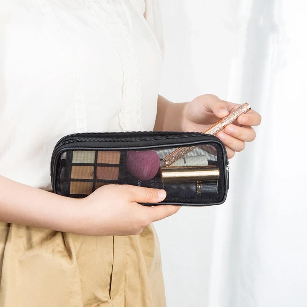 Reisetui voor make-upkwasten Cosmetische toilettas Organizer voor mannen vrouwen Schoonheidsgereedschap Mesh Kit Etui Wasopbergaccessoires