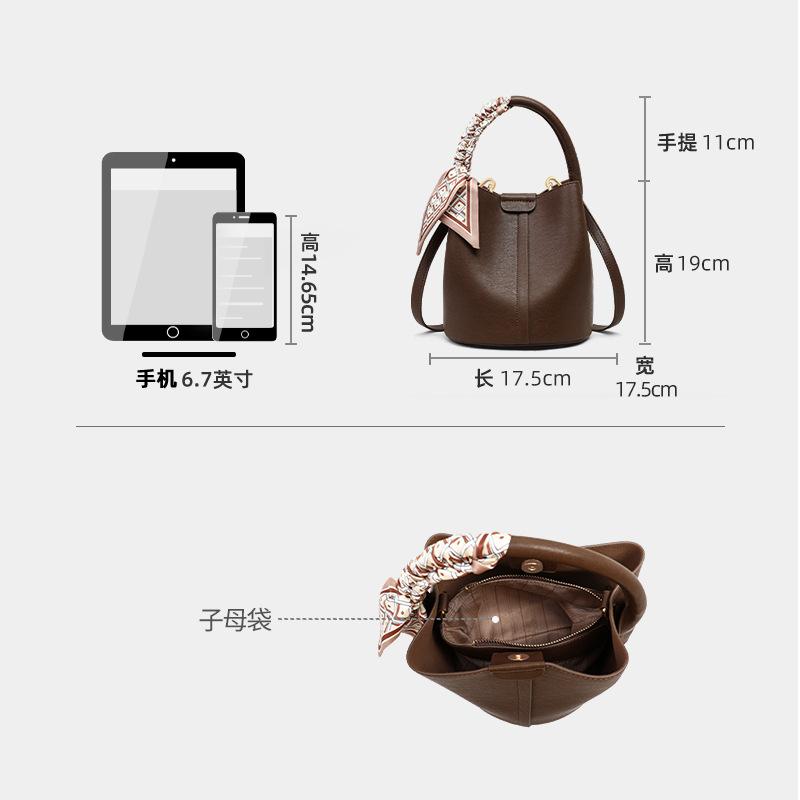 Bucket Bag Women'S Bag Autumn And Winter Shoulder Handbag Fashion High Sense Commuter Messenger Bag