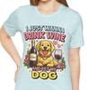 Wine and Dog Lover Mens Kids T Shirt | Golden Retriever Graphic Tee