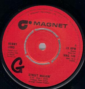 

7inch Record BENNY LORD Street Walkin Somethings Moving MAG146 Magnet 1979 UK Rock Used