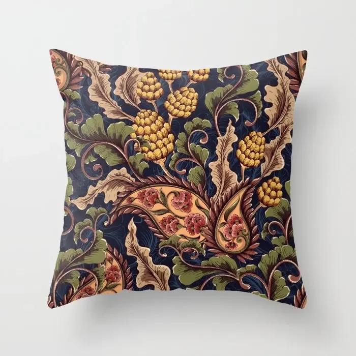 Vintage Flower Printed Pattern Cushion Cover for Home Living Room Sofa Bedroom Car Decoration Pillow Case