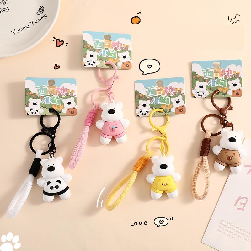 West Highland Terrier Pendant Plush Toy Puppy Car Keychain Dog Doll Accessories