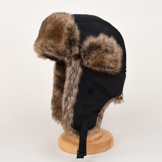 Men Aviator Trapper Hat Warm Cap Faux Fur Ski Ushanka Beanie Ear Flaps Winter