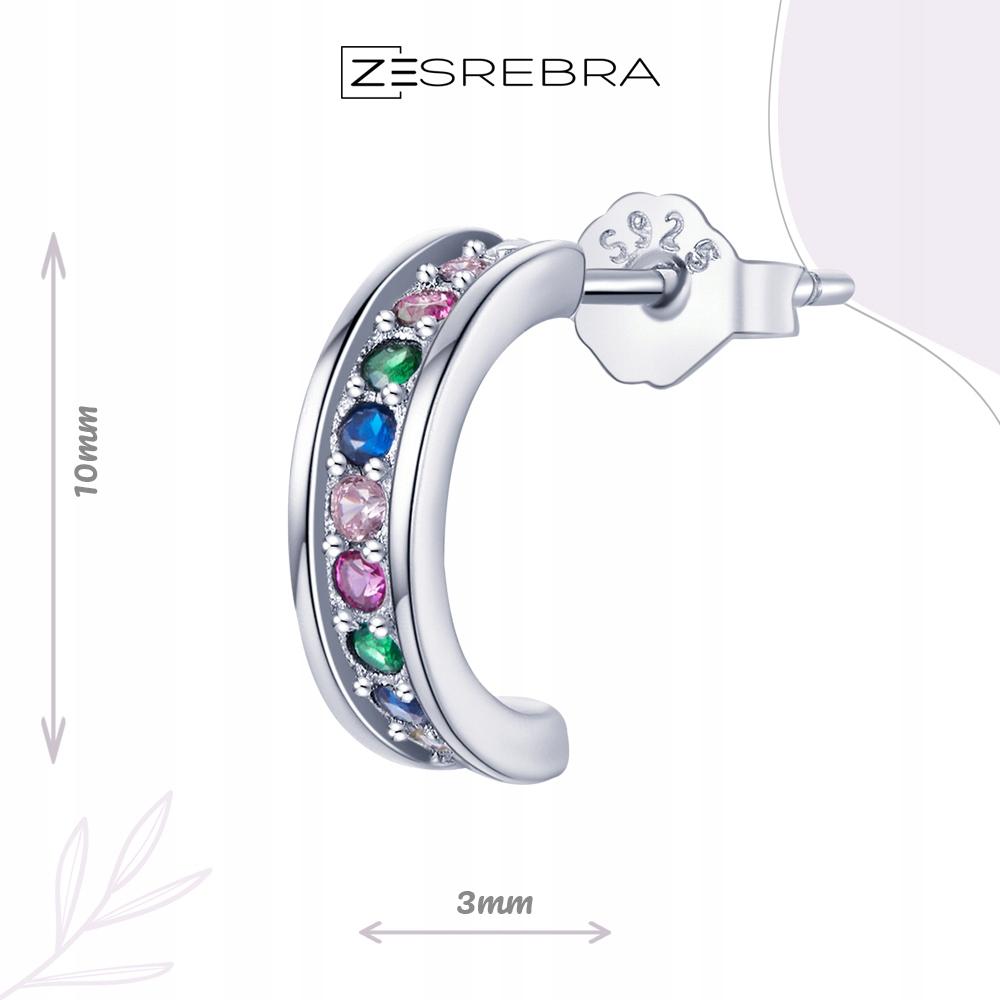 Earrings, Colorful Stud, Pr 925, Zircons, Crystals, Diamond